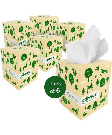 Caboo Tree Free Bamboo Facial Tissue Paper - Eco Friendly Hypoallergenic 360 Total Tissues Cube Boxes (6) - Buy Online on SooperMarket.com
