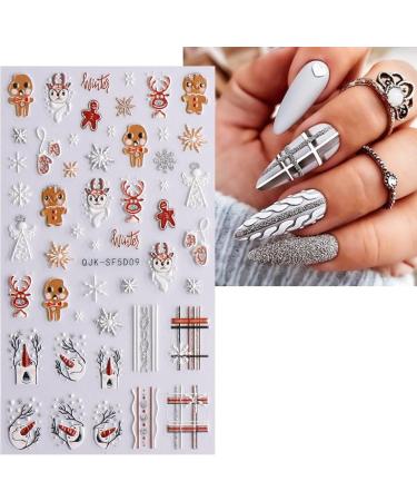 JMEOWIO 3D Embossed Christmas Glitter Nail Art Stickers Decals Self-Adhesive 5D Snowflake Winter Holiday Cute Silver Nail Supplies Nail Art Design Decoration Accessories 4 Sheets - Buy Online on SooperMarket.com