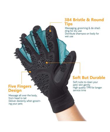 COOLJOB Patented Pet Grooming Gloves with Web - Reusable & Washable Brush for Dogs, Cats, Horses - Hair Remover & Massage Tool - Shedding Supplies for Washing & Bathing - Men's One Size - Buy Online on SooperMarket.com