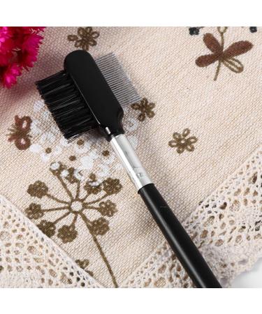 Double Head Eyelash Eyebrow Brush - 2 in 1 Metal Comb & Wood Handle for Ultimate Makeup Grooming - Buy Online on SooperMarket.com