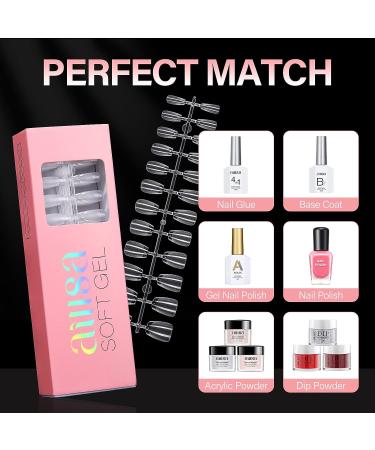 AILLSA Short Coffin Nail Tips - Half Matte Soft Gel Full Cover False Nails - 360PCS 12 Sizes with Gift Box - Buy Online on SooperMarket.com