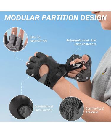 LIFECT Freedom Workout Gloves - Knuckle Weight Lifting Fingerless Gloves for Powerlifting, Gym - Black Medium - Buy Online on SooperMarket.com