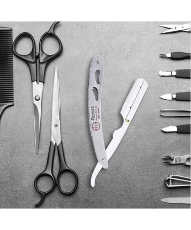ProMax Professional Straight Edge Razor with 100 Derby Blades | Men's Stainless Steel Manual Shaver for Close Shaves | International Shipping Available - Buy Online on SooperMarket.com