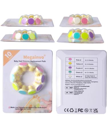 10Pcs Colorful Replacement Nail File Heads for Giraffe Baby Nail Trimmer - Safe and Suitable for Infants & Toddlers - Buy Online on SooperMarket.com