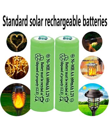 12 Counts AA 600mAh NiMH Rechargeable Batteries - 1.2V Double A Solar Light Compatible - Eco-Friendly Power Solution - Buy Online on SooperMarket.com