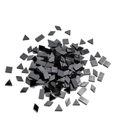 Multi-Color Options  Lanyani Glass Mosaic Tiles for Crafts 4 Shapes Mixed Colorful Glass Tiles Tiffany Stained Glass Pieces for Mosaic  200 Pieces Regular Black