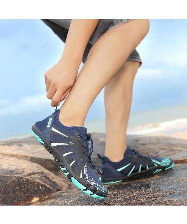 Surwin Barefoot Shoes for Men & Women - Non-Slip Quick Drying Water & Beach Shoes | Sizes 36-47 | Breathable & Lightweight Aquasiums in Navy Blue - Buy Online on SooperMarket.com