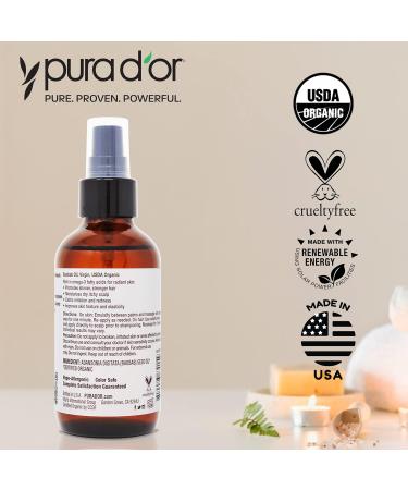 PURA D'OR Organic Baobab Oil 4 Oz - 100% Pure USDA Certified Moisturizer - Cold Pressed Unrefined & Hexane-Free Carrier Oil for DIY Skin Care - Buy Online on SooperMarket.com