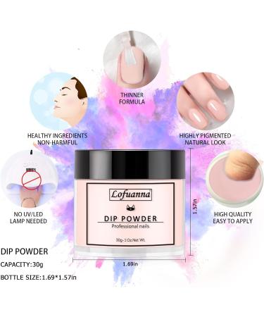 Lofuanna Nude Pink Dip Powder Nail Kit - Easy DIY French Manicure at Home or Salon - No UV/LED Needed - Buy Online on SooperMarket.com