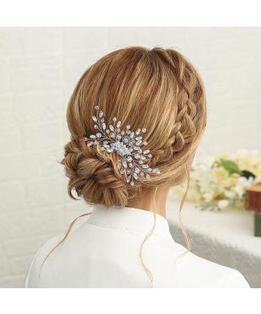 Crystal Bride Wedding Hair Comb - Silver Rhinestone Bridal Hair Piece for Women & Girls - Buy Online on SooperMarket.com