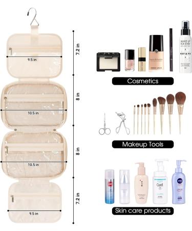 Narwey Women's Hanging Travel Toiletry Bag - Brown Medium | Cosmetics Makeup Organizer for Travel Size Accessories - Buy Online on SooperMarket.com