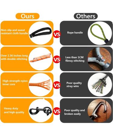 LOQATIDIS 3M Dog Tie - Heavy Duty Reflective Nylon Training Leash with Soft Grip for Dogs Perfect for Large Medium Small & Puppies - Orange Color - Buy Online on SooperMarket.com
