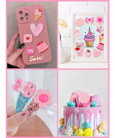 EBANKU 100 Pcs Pink Resin Flatback Decorations - 36 Styles Mixed Kawaii Slime Charms for DIY Crafts & Jewelry Making - Buy Online on SooperMarket.com