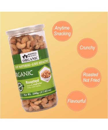 Blessfull Healing Organic Natural Vegan Honey Roasted Whole Cashew Nuts Crunchy Kaju 500 Gram - Buy Online on SooperMarket.com