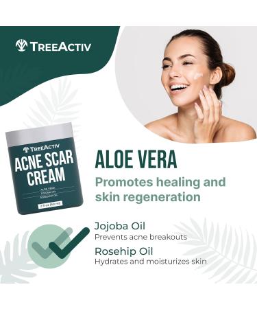 TreeActiv Acne Scar Cream - Effective Treatment for Face & Body Scars Stretch Marks 500+ Uses - All Skin Types - Buy Online on SooperMarket.com