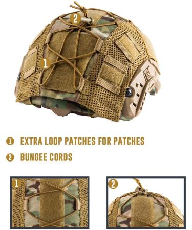 OneTigris Multicam Helmet Cover ZKB06 - Green Large Cloth Cover for Fast Helmet (M/L) & Bump Helmet (L/XL) - Buy Online on SooperMarket.com
