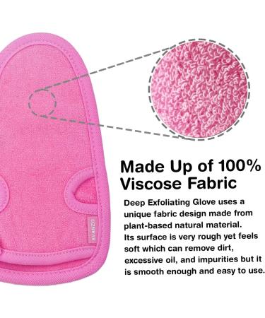 Bvanzo Exfoliating Glove for Dead Skin and Fake Tan Removal - Shower Mitt for Skin Refreshing and Cleansing - Pink - Buy Online on SooperMarket.com