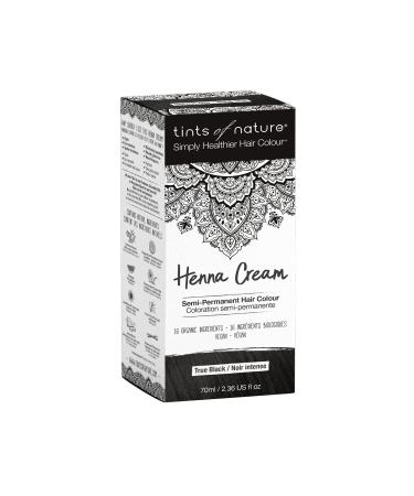 Tints of Nature Henna Cream Hair Colour, Natural and Organic, Semi-Permanent, 1 x 70ml - True Black 70 ML Black
