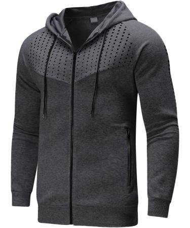 Men's Anime Hoodie - Slim Fit Long Sleeve Zip-up Sweatshirt - Grey, Medium - Buy Online on SooperMarket.com