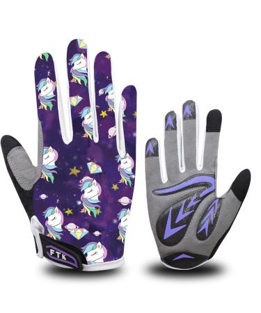 Lovmead bicycle gloves children for young girls old 4-12 MTB gloves couple outdoor sport racing bike bike bike gloves spring summer l violet