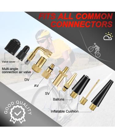 Kasanni 32-Piece Bicycle Valve Adapter Set | DV SV AV French Valve Adapters | Compatible with Air Pumps & Compressors - Buy Online on SooperMarket.com