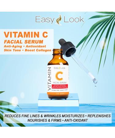 Vitamin C Face Serum - Anti-Aging & Dark Spot Treatment for Even Skin Tone Fine Lines & Wrinkles - 2 Fl Oz - Buy Online on SooperMarket.com