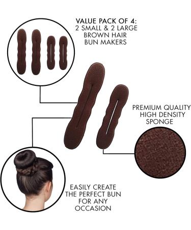 Styla Hair Magic Bun Maker - 2 Small 2 Large Brown Foam Twisters for Easy Perfect Buns - Buy Online on SooperMarket.com