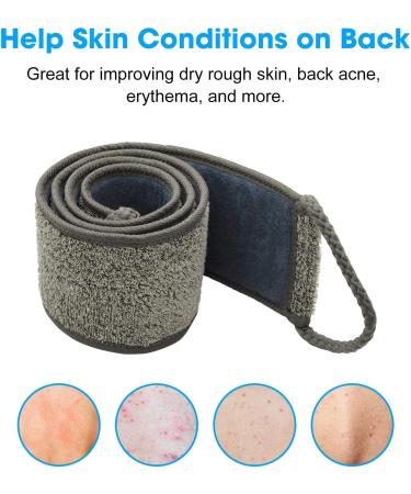 50 Loofah Back Scrubber - Extra Long Natural Flax Exfoliating Shower Tool for Deep Cleansing | Men & Women | Includes Wall Hook - Buy Online on SooperMarket.com
