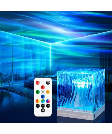 PIKOY Northern Lights Aurora Projector Light 18 Colors Lighting Galaxy Projector Sensory Lights Remote Timer Night Light Projector Lights for Bedroom Christmas Projector Room Decor for Teen Gifts White