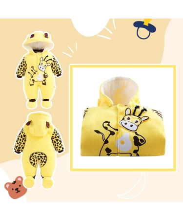 Baby Rompers with Footies Hat - Cotton Jumpsuit Winter Outfits for Infant Boys and Girls - Size 9-12 Months - Buy Online on SooperMarket.com