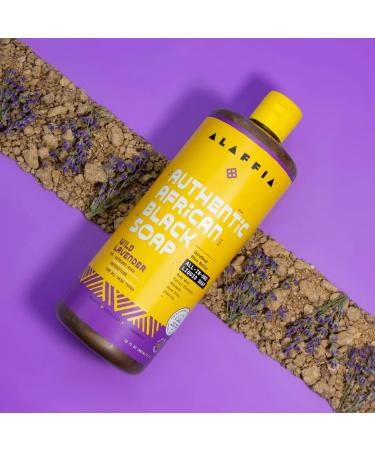 Alaffia Authentic African Black Soap 2-Pack Multi-Purpose Face & Body Wash, Shampoo, and Shaving Soap with Fair Trade Shea Butter & Wild Lavender Suitable for All Skin Types - 64 Fl Oz Total - Buy Online on SooperMarket.com