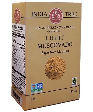 India Tree Light Muscovado Sugar, 1 LB (Pack of 4)