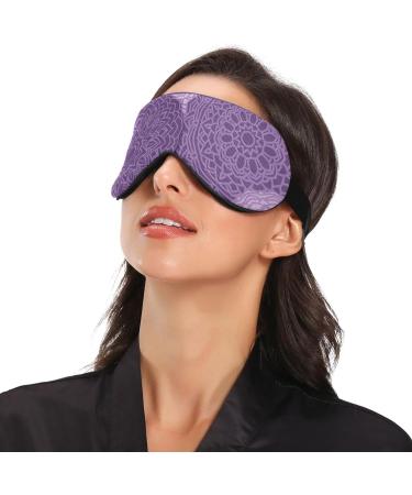 Haskirky Light Blocking Eye Mask - Breathable & Adjustable for Adults | Ideal for Travel, Yoga & Meditation - Purple Mandala Design - Buy Online on SooperMarket.com