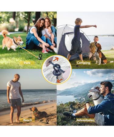 Heavy Duty Dog Tie Out Stake for Outdoor Use Strong Ground Anchor for Large Dogs Up to 150 lbs Perfect for Outdoor Dog Run Yard Camping Gear Beach Accessories Black - Buy Online on SooperMarket.com