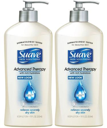 Suave Advanced Therapy Hydrators Skin Lotion Pump 18 Fl Oz (Pack of 2)
