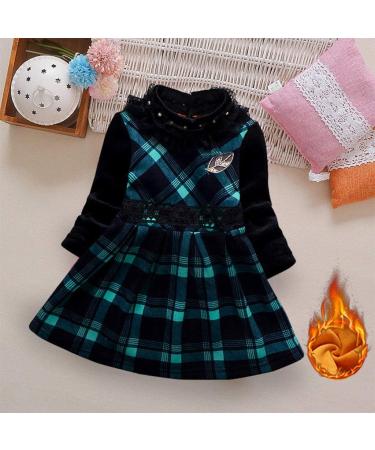 AMhomely Cashmere Baby Girl Dress 5-6 Years Green | High Collar Warm Winter Skirt - Buy Online on SooperMarket.com