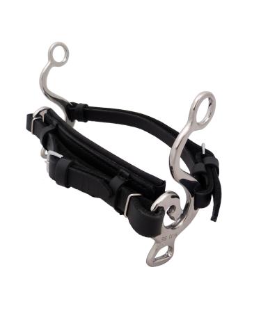 Hackamore noseband bridle leather noseband with stainless steel fittings and padding - Unisize