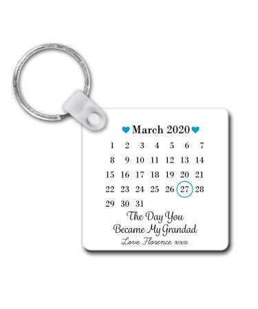 Drifting Ducks Personalised Sentimental Keepsake Day You Became My Grandad Date Plastic Keyring Father's Day New Baby Gift