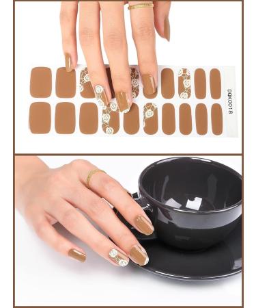 Kalolary Gel Nail Polish Strips Nail Gel Art Sticker Waterproof Full Nail Wraps Decal Sets with Scissors Nail File and Stick for Women Girls Nail Art Decor (UV/LED Lamp Required)-18 - Buy Online on SooperMarket.com