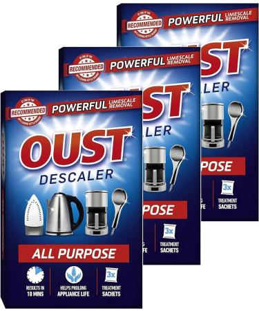 3 x 3 sachets Oust All Purpose Descaler for Kettle and Iron - Eco-Friendly Formula | Kettle Descaler Sachets Included | Effective Limescale Remover and Cleaner - Buy Online on SooperMarket.com