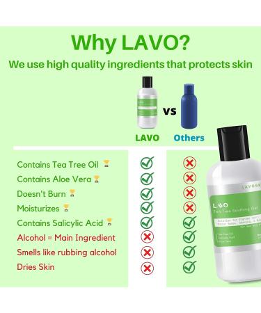LAVO Tea Tree Gel with Salicylic Acid - Ultimate Ingrown Hair Treatment for Men and Women - Razor Bump and Burn Remover - Ideal for Bikini Lines, Acne, and Post-Hair Removal - Waxing, Shaving, Laser, Electrolysis - Buy Online on SooperMarket.com