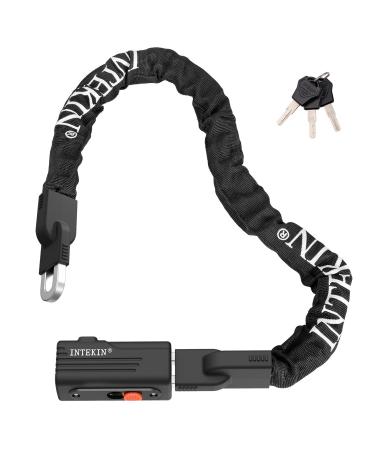 Intekin bicycle chain lock high safety level heavily bicycle lock made of hardened steel 8mm strong square chain 90cm bike lock for motorcycle e-bike scooter fence gate