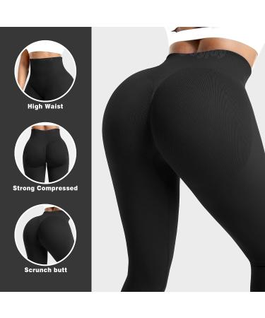 VOYJOY Women's Scrunch Butt Lifting High Waist Yoga Leggings - Black, Small - Buy Online on SooperMarket.com