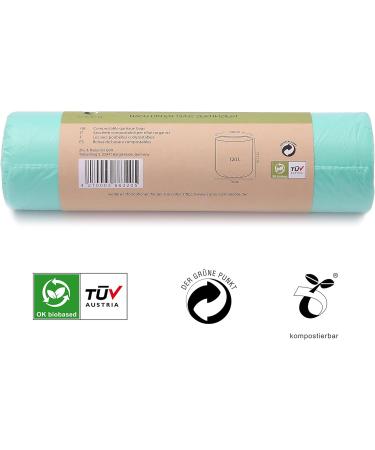 Zuras 120L Organic Waste Bags - 30 Pcs Compostable & Biodegradable | Tear-Resistant & Waterproof | DIN EN 13432 Certified - Buy Online on SooperMarket.com