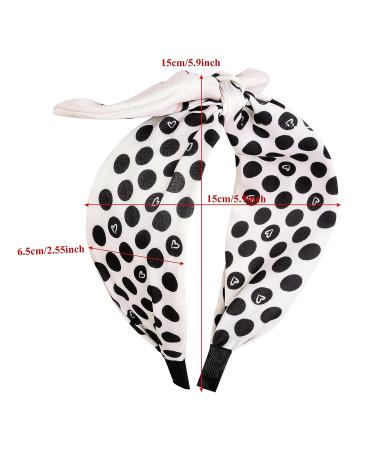 Litthing Bow Headband for Women - Polka Dot Rabbit Ears Knot Headband BOHO - Wide Twist Knot Headwrap for Girls - Green & Black Summer Hair Accessories - Buy Online on SooperMarket.com