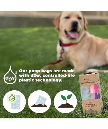 Best Pet Supplies Dog Poop Bags - 150 Leak Proof and Tear Resistant Bags for Outdoor Cleanup - Thick Plastic, Assorted Colors - Buy Online on SooperMarket.com