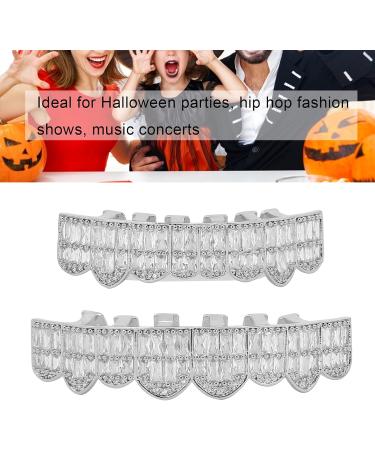 Dentures Gold Plated Brass Hip Hop Denture Set Tooth Decorative Bracket for Festivals(silver) - Buy Online on SooperMarket.com