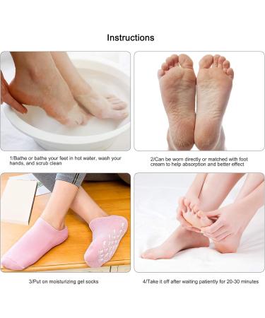 Jinlaili Moisturizing Gel Socks - Vitamin & Oil Infused Spa Socks for Repairing & Softening Dry Skin - 2 Pairs | International Shipping - Buy Online on SooperMarket.com