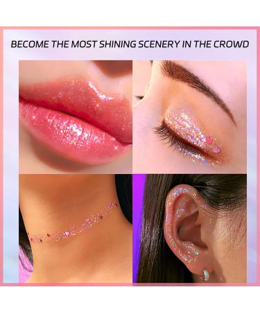MIELIKKI Glitter Gel for Face & Body | Holographic Sparkling Shimmer Gel | Festival Rave Makeup & Accessories | Reflective Diamond Pigment for Eyes Lips Hair & Nails #02 - Buy Online on SooperMarket.com