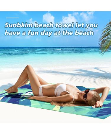 SUNBKIM Microfiber Beach Towel 63x31.5 - Super Absorbent & Fast Drying Travel Towel for Camping, Hiking, Yoga - Ultra-Compact (Green) - Buy Online on SooperMarket.com
